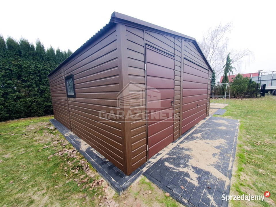 GARAŻ BLASZANY 55x6 m BRAMA UCHYLNA Domki narzędziowe Łapanów