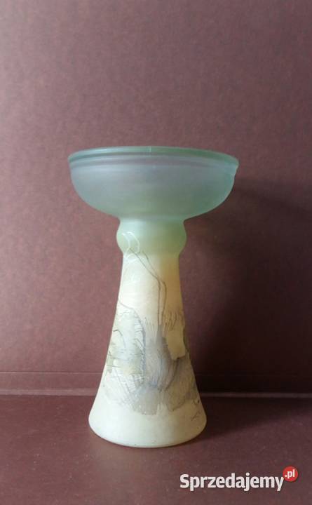 Retro Dekoracyjny Wazon Szkło Szronione Porcelana i szkło Gdańsk