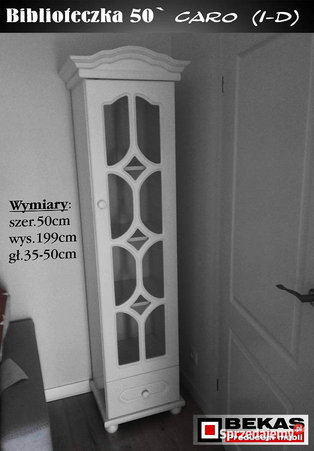 Witryna Słupek 50 Przeszklony Śliczny Dąb Lakier Szafy, regały, półki