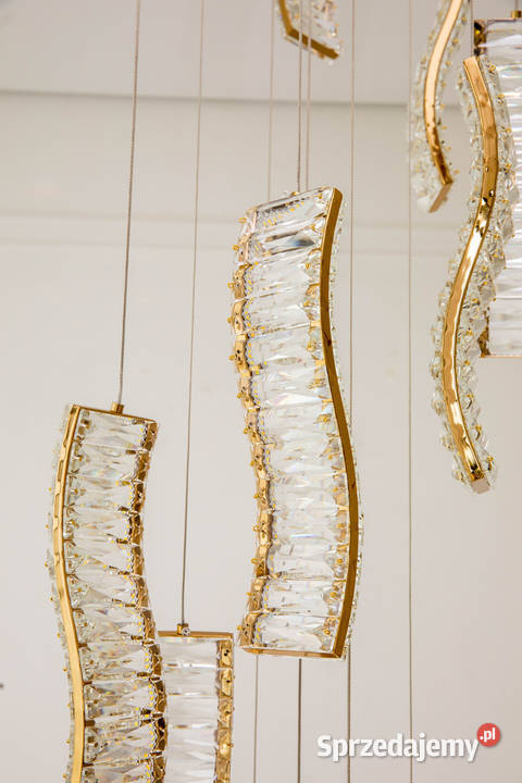 Żyrandol kryształowy złoty glamour lampa wisząca Warszawa