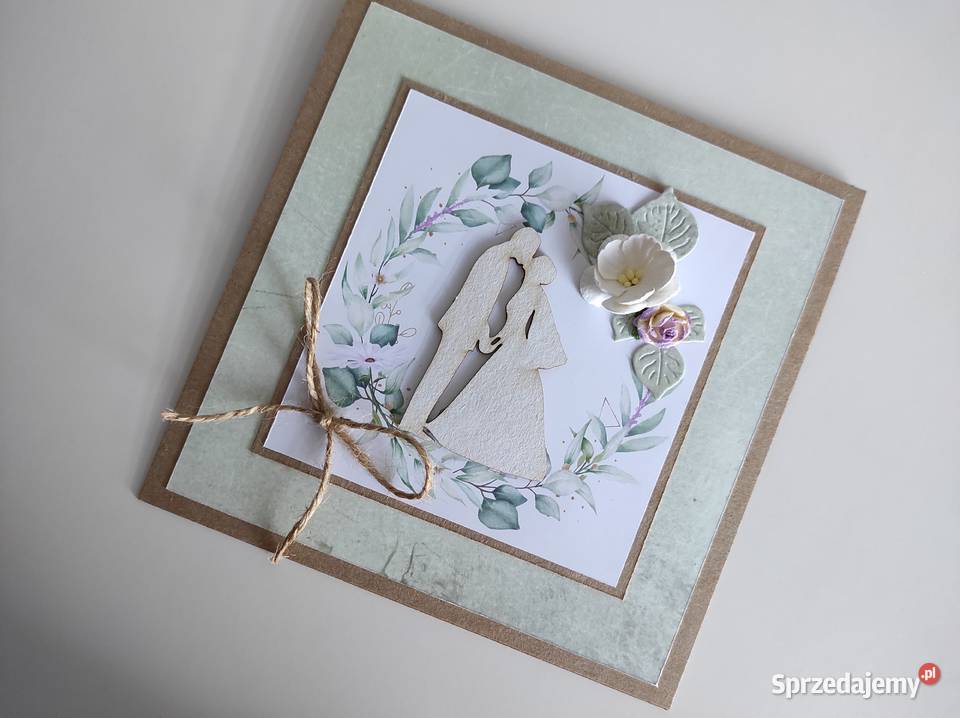 Kartka ręcznie robiona na Ślub handmade łódzkie Łódź
