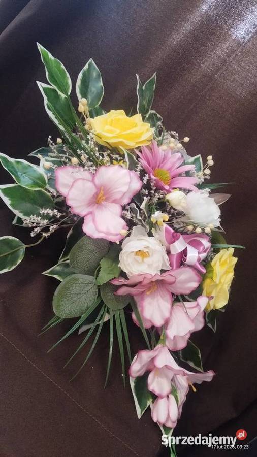 Stroik kompozycja obciążona 50x35x25 różowy małopolskie Koszyce