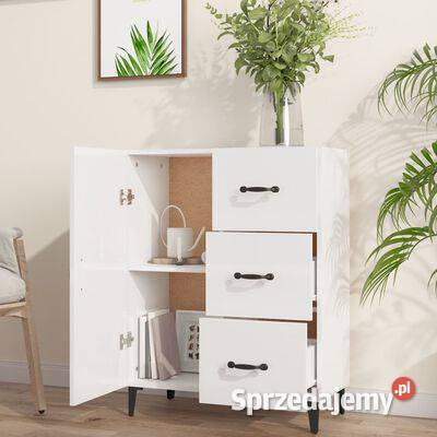 vidaXL Szafka biała połysk 695x34x90 materiał Pozostałe Warszawa