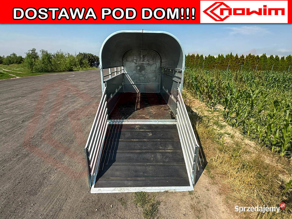 Przyczepa zwierząt z trapem i drzwiami rolnicza Warszawa