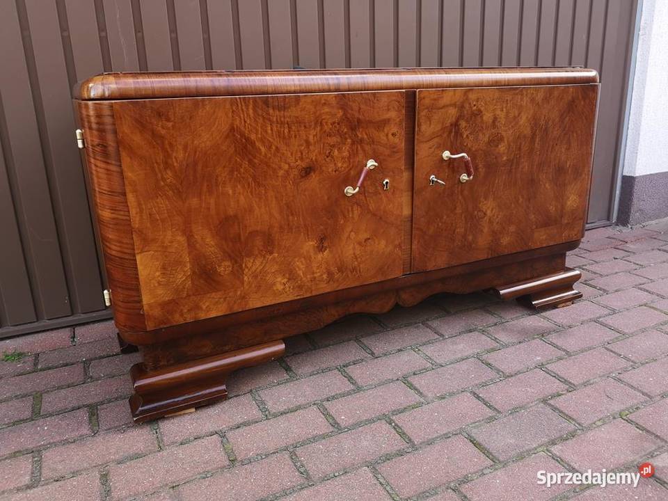 Komoda ARTDECO RTV Niska Orzech Stara Antyk Meble wielkopolskie Swarzędz