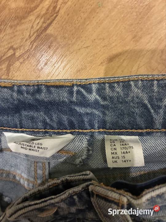 Jeansowe spodnie FlaredBaggy 14 hm niebieskie dziewczynka Dębica