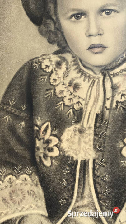Stary Portret Dziecka Rysunek Ołówkiem Lata 30 Antyki Warszawa