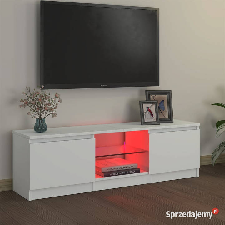 Szafka pod TV z oświetleniem LED biała Warszawa