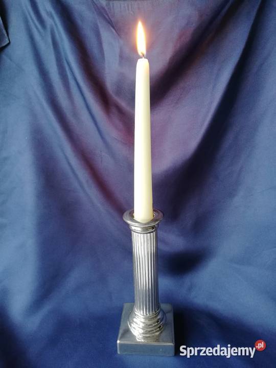 świecznik plater srebrny