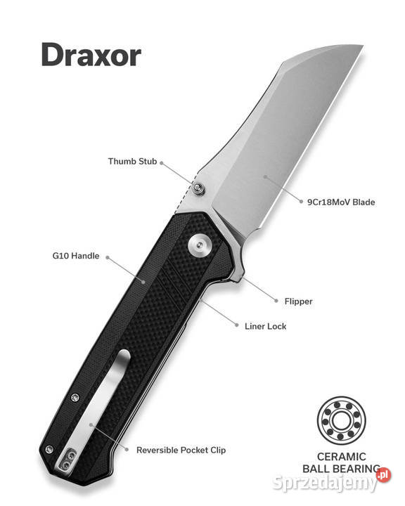 Nóż składany Sencut Draxor Black G10 Satin Warszawa