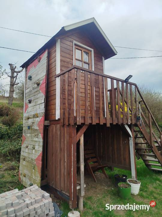 Drewniany duży domek dzieci na działkę Tarnów