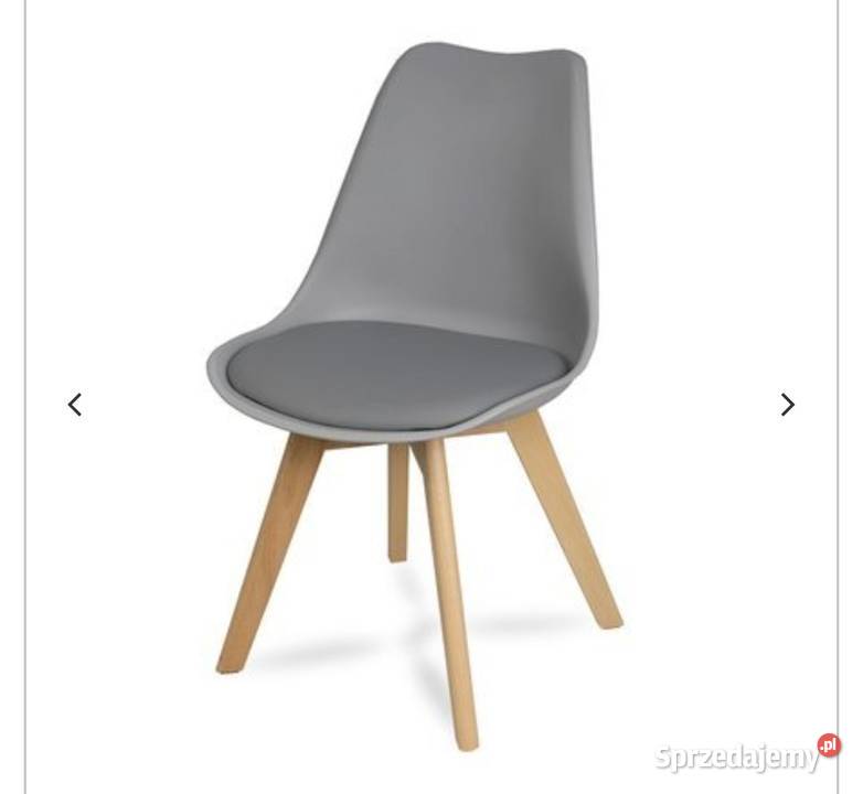 Szare krzesło drewniane nogi Darmowa dostawa
