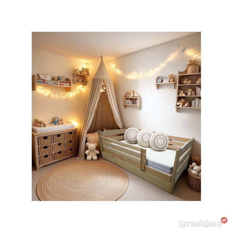 Łóżko sosnowe SMYK bezpieczne sprzedam