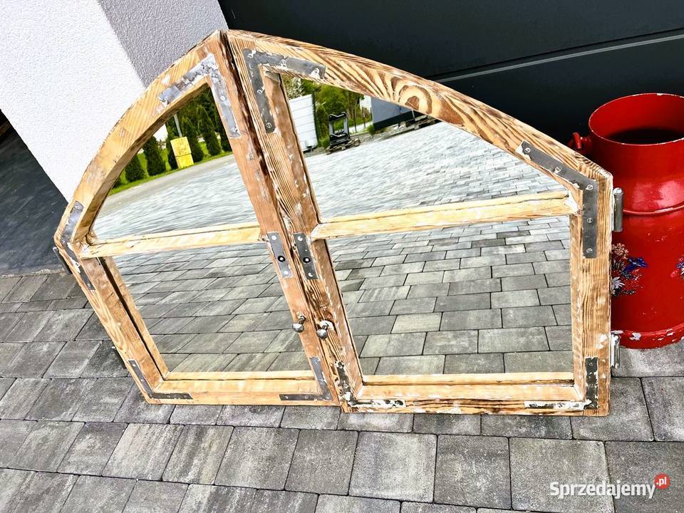Lustro Stare okno rama okienna retro loft lustro Myślenice