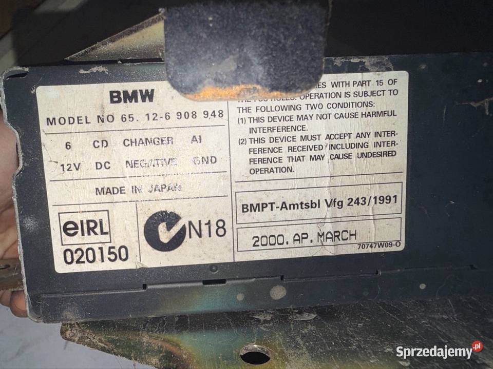 zmieniarka płyt CD BMW 65126 908 948 Ostrów Wielkopolski sprzedam
