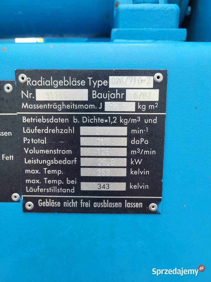 Wentylator 30 kW Miastko