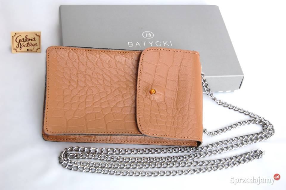 Batycki saszetka damska na telefon skórzana 17.5cm