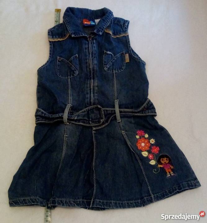 Dżinsowy rozpinany bezrękawnik ze spódniczką Rogoźnik