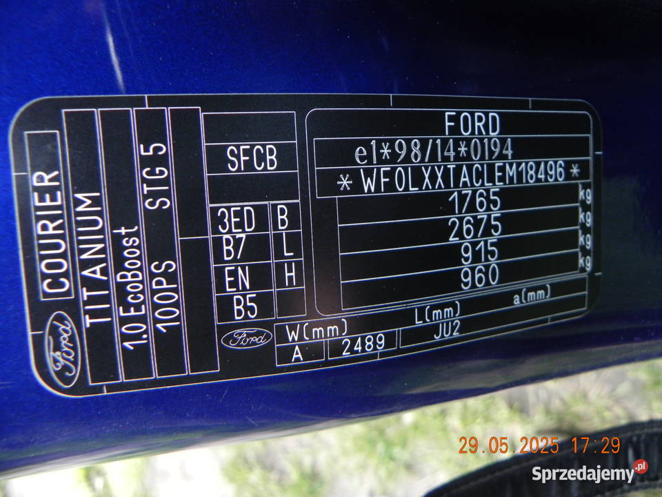 Ford Tourneo Courier 10 benzyna wersja Titanium nieuszkodzony Kożuchów