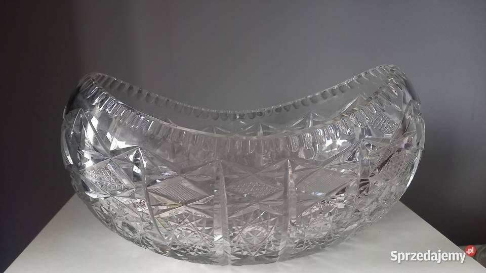Kryształ duży łódka misa gondola prl vintage śląskie Tychy