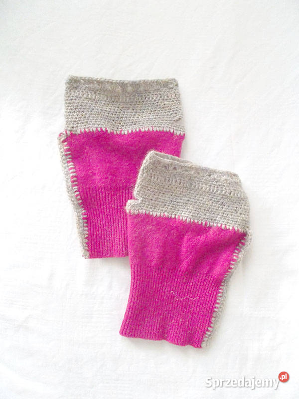 różowe mitenki wełniane mitenki ładne mitenki Szczecin