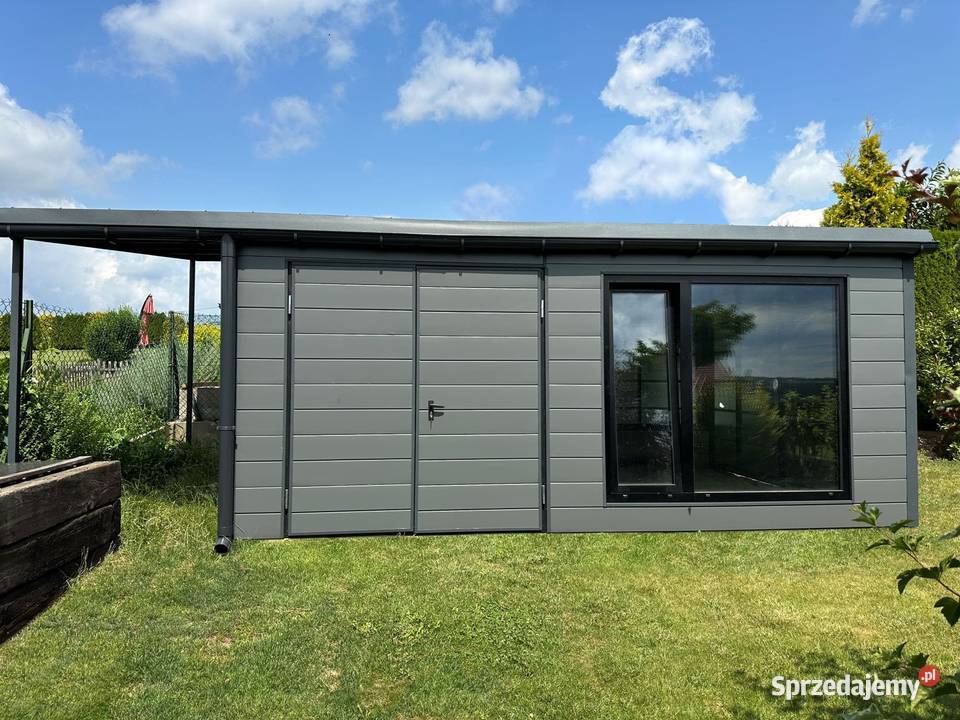 Garaż ocieplany z płyty warstwowej 64m wiatka blacha Kraków