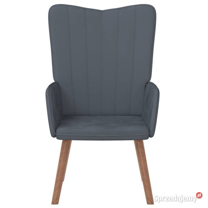 Fotel ciemnoszary obity aksamitem WM327656 Warszawa sprzedam