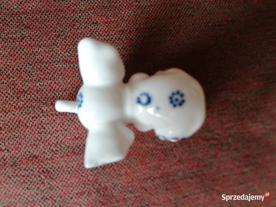 Porcelanowy słonik z złotymi zdobieniamiFigurka biały Łódź sprzedam