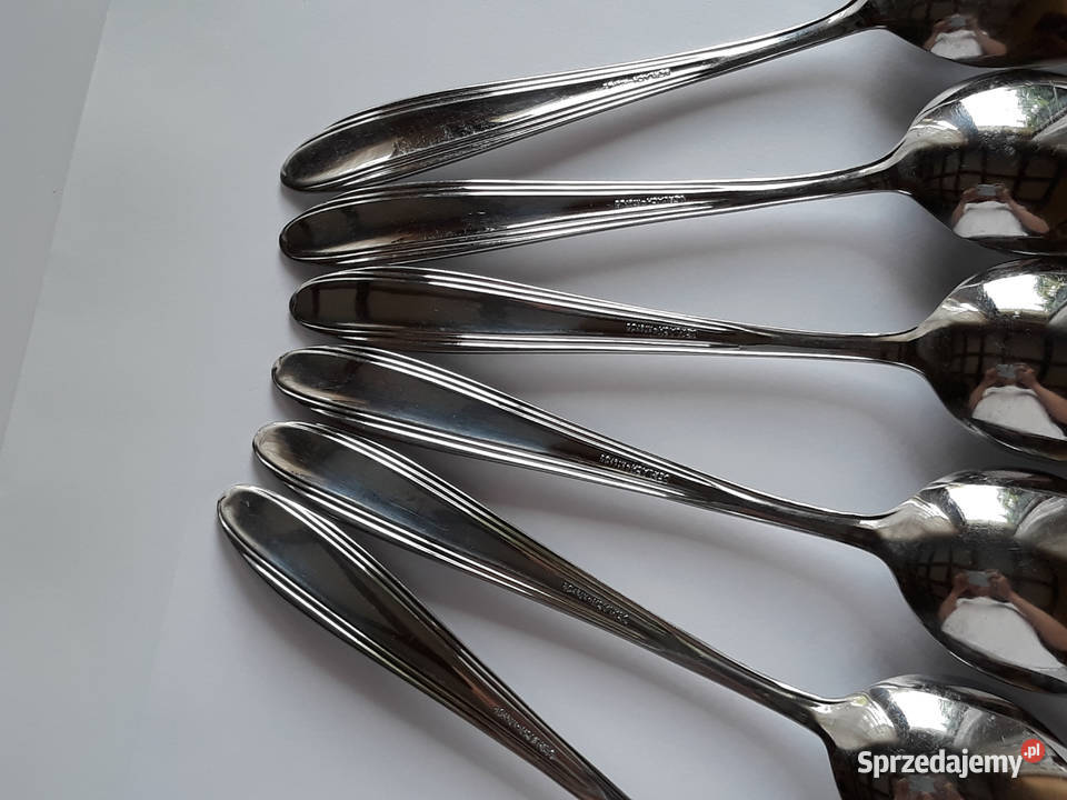 Łyżki obiadowe BAKELIT Gerlach sztućce PRL śląskie Dąbrowa Górnicza