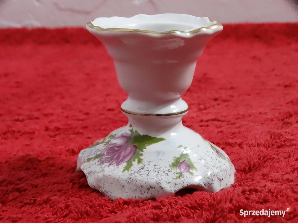 Elegancki świecznik porcelanowy CHODZIEŻ Vintage Biłgoraj
