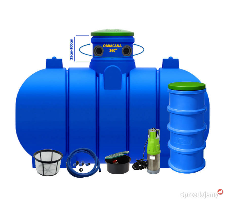 ZBIORNIK NA WODĘ DESZCZOWĄ 5000L Zestaw PREMIUM Zbiorniki na deszczówkę Wrocław