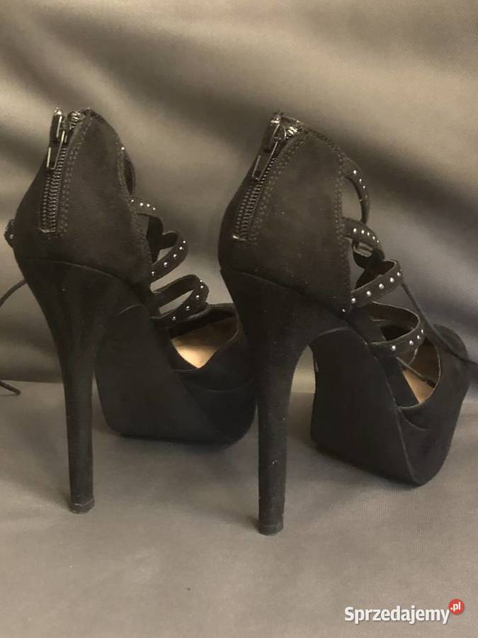 Buty szpilki czarne nobuk rozmiar 538 drugie Czółenka śląskie Jaworzno