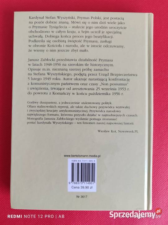 Prymas Stefan Wyszyński Opór i zwycięstwo Janusz Katowice sprzedam