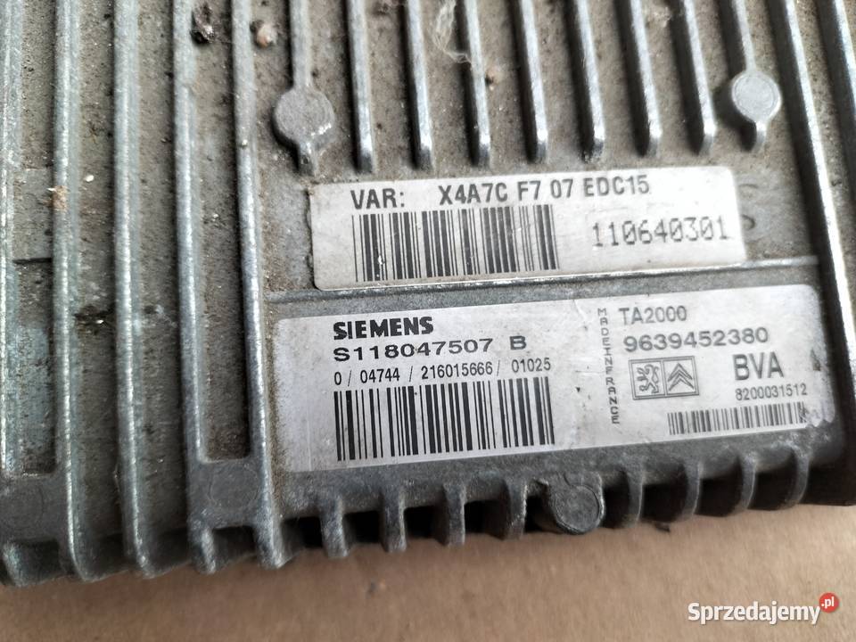 CITROEN C5 1 MK1 S118047507B 9639452380 MODUŁ Kamień-Kolonia