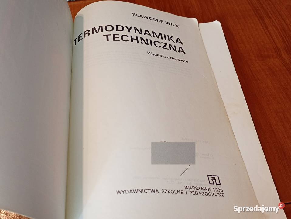 Termodynamika techniczna Sławomir Wilk 1996 wyd Podręczniki Gdańsk sprzedam