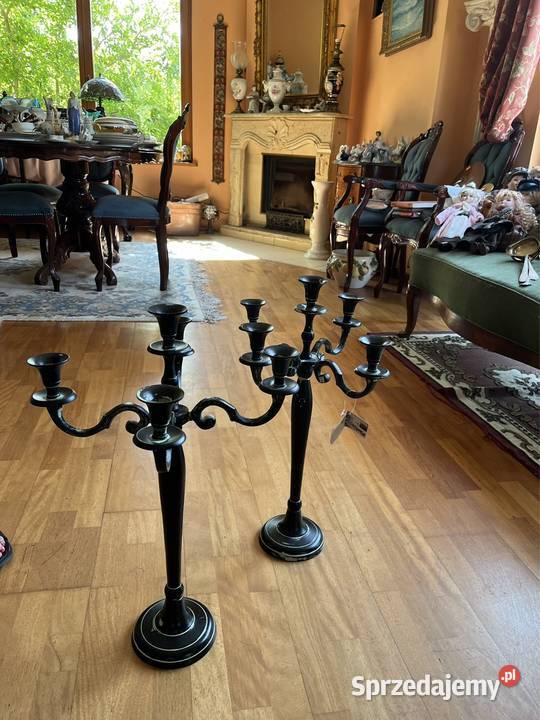 Piękny metalowy świecznik wysoki Gdańsk