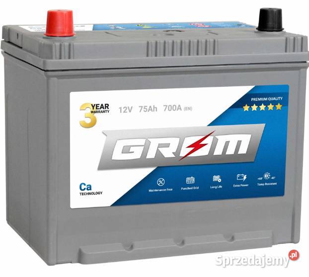 Akumulator GROM PREMIUM 75Ah 700A Japan Prawy Pruszków