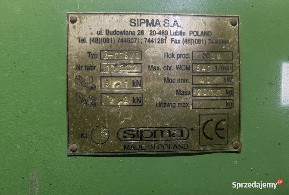 Prasa SIPMA Classic z2791 2008 Budzisław Kościelny