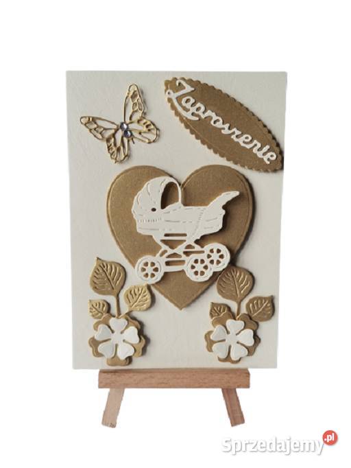 Zaproszenia Chrzest Święty Wózek W Sercu C6 wielkopolskie