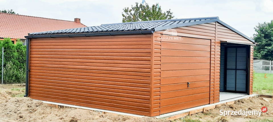 GARAŻ BLASZANY 7m x 6m DWUSPAD 2x BRAMA DRZWI Dąbrowa Górnicza