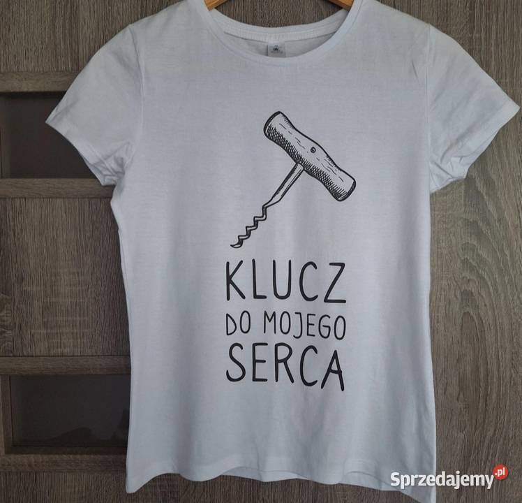 NOWY biały Tshirt z grafiką śmieszny 34 36