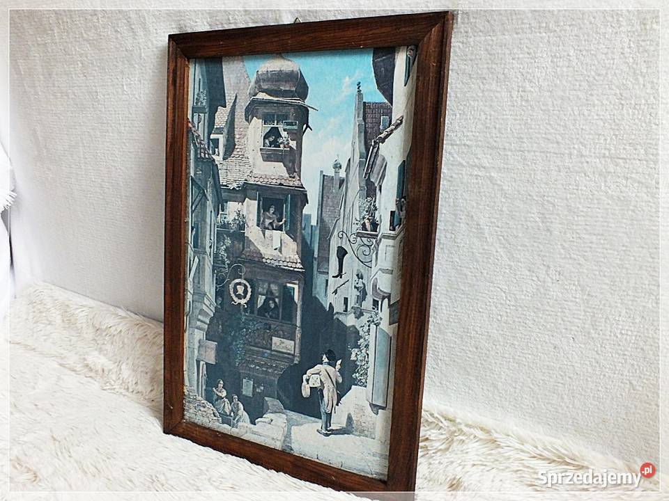 Stary obraz Der Briefbote im Rosental Rarytas o Żary