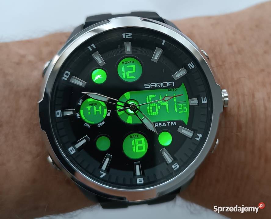 Zegarek męski analogowocyfrowy duża tarcza modny Chrzanów