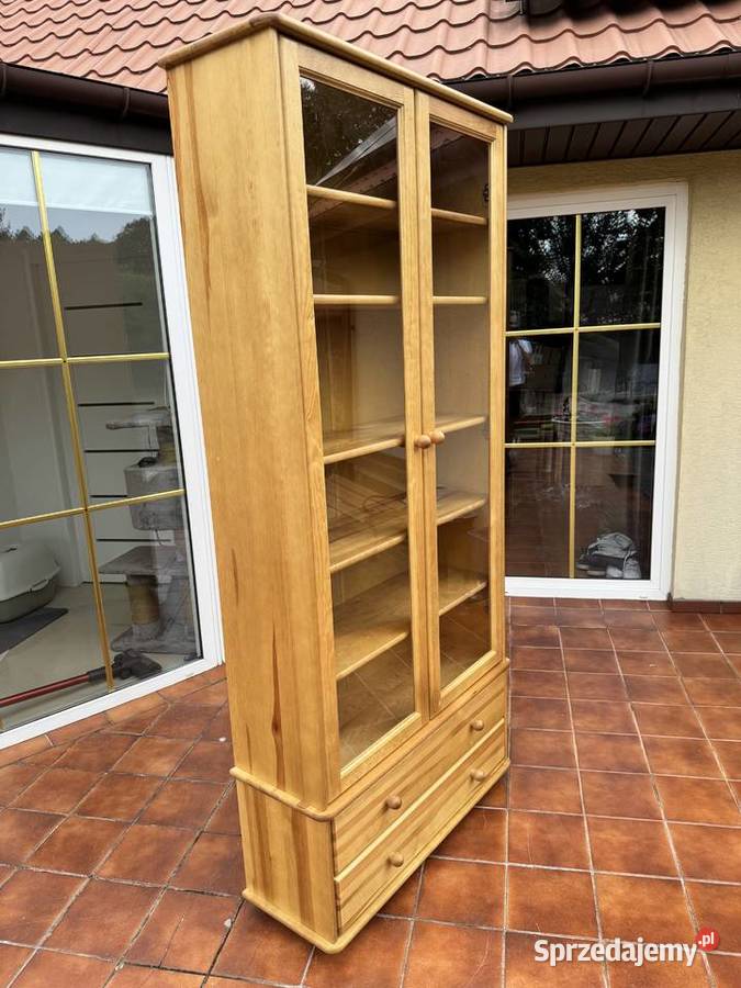 Witryna drewniana biblioteka półki na książki Kredensy i witryny