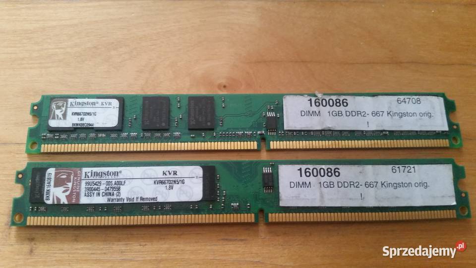 Pamięć RAM DDR2667 Kingston 2 GB 2x1 KINGSTON Piekary Śląskie sprzedam