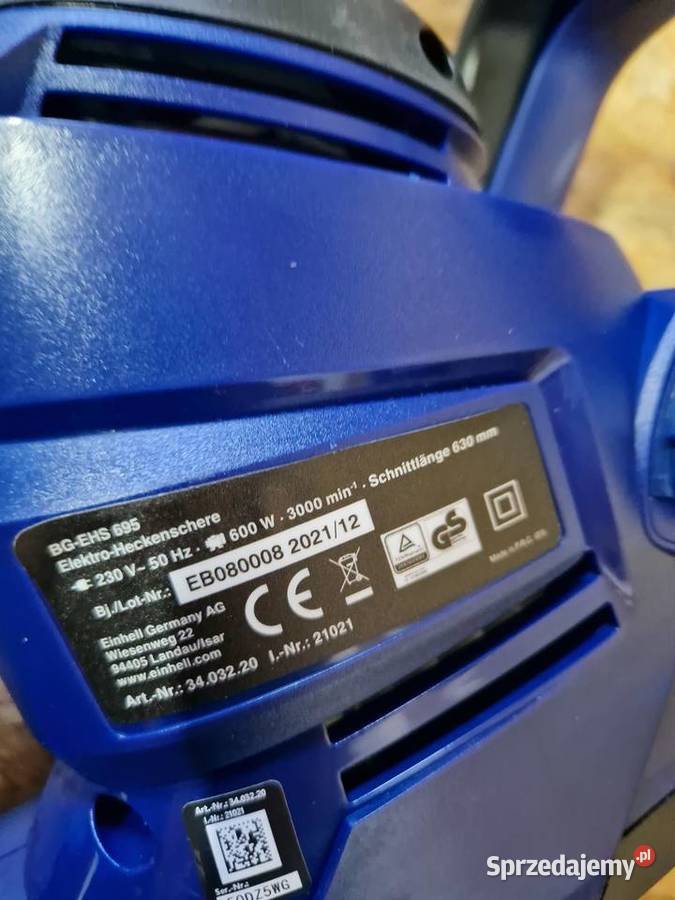 EINHELL BGEHS695 NOŻYCE DO ŻYWOPŁOTU 600W 60 Pozostałe wielkopolskie Głogowa