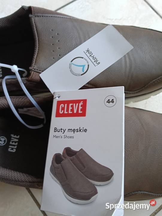 Buty męskie CLEVE 44 skóra ekologiczna Półbuty Drążdżewo Nowe