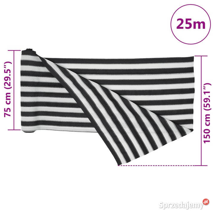 Siatka cieniująca antracytowobiała 15x25 m HDPE Warszawa sprzedam
