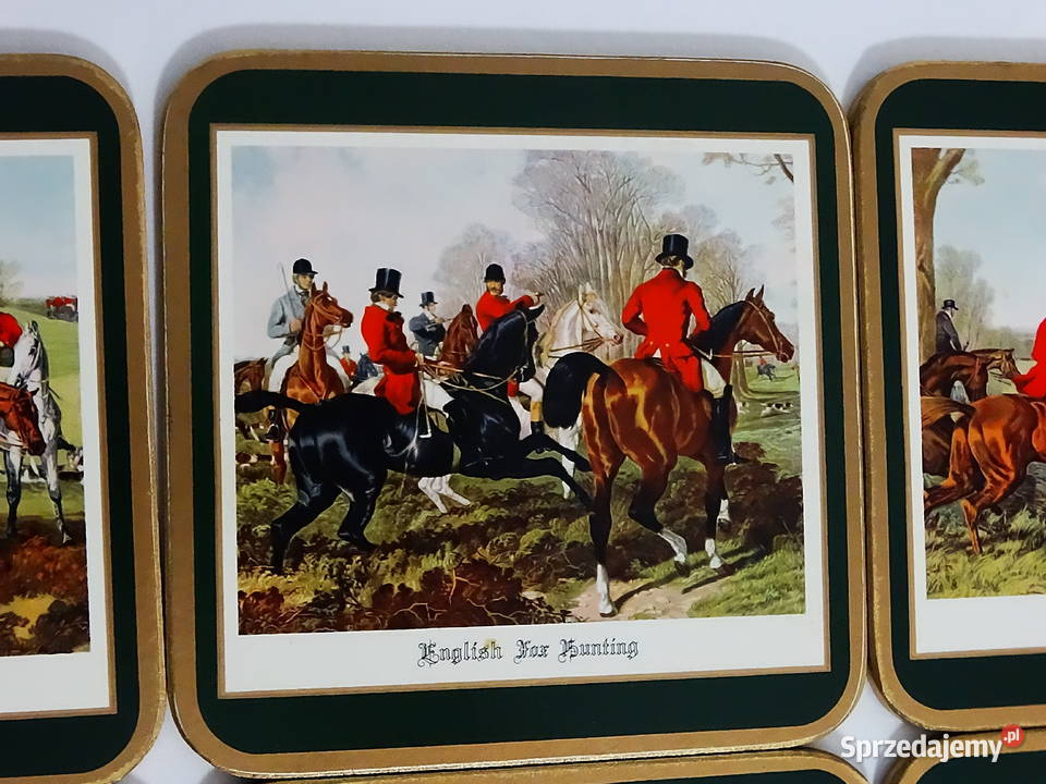 Zestaw 6 podkładek English Fox Hunting korek Biłgoraj