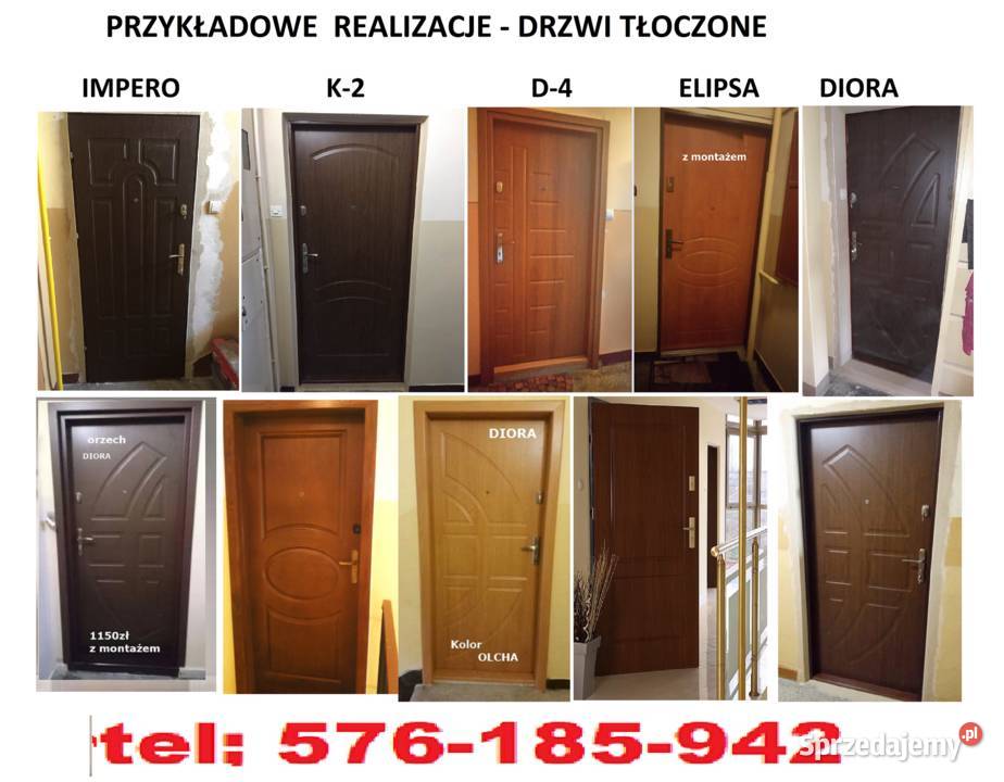 Drzwi z montażem zewnętrzne wejściowe ręki Sosnowiec
